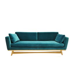 Location Canapé Fifties Velours Bleu Canard